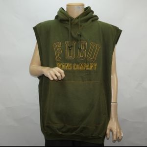 VINTAGE FUBU Sleeveless Hoodie RARE Large